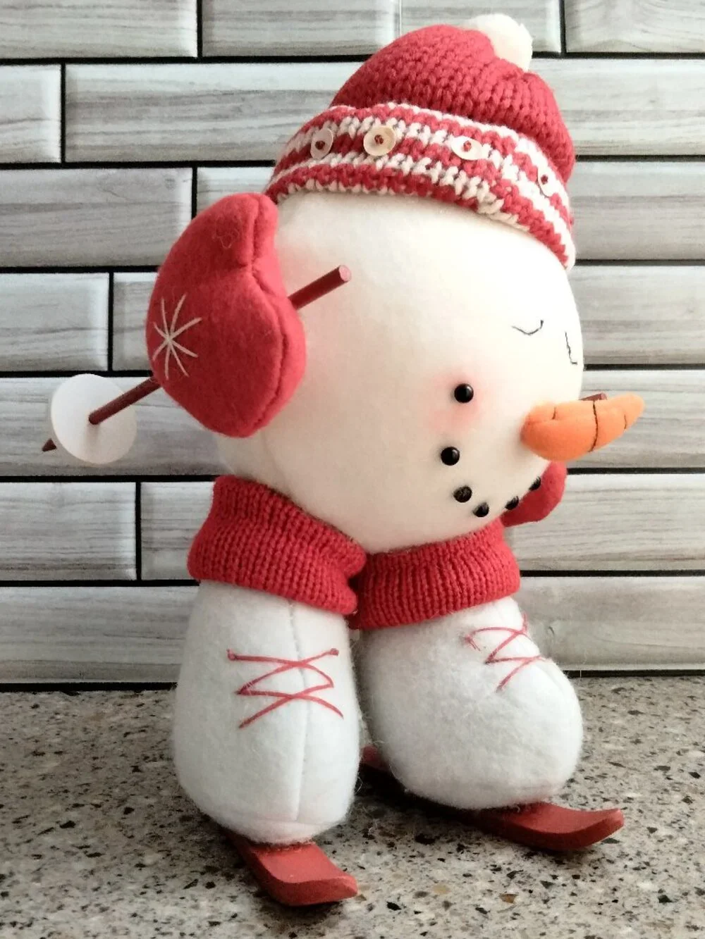 Vintage Santa's Best Skiing Snowman